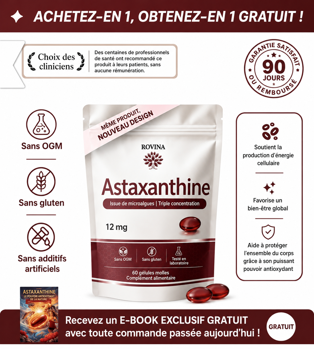Astaxanthine 12 mg – Gélules molles