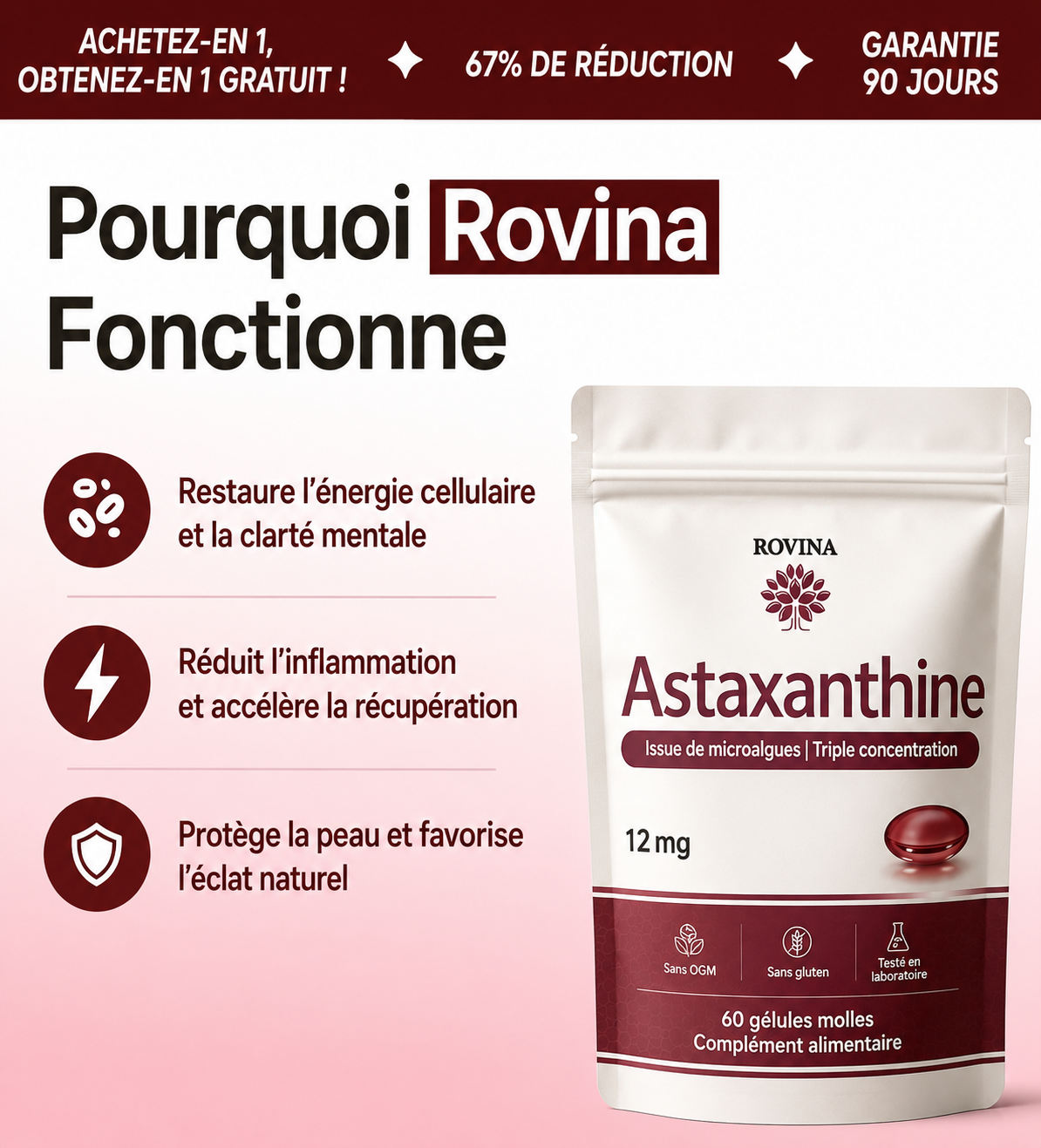 Astaxanthine 12 mg – Gélules molles